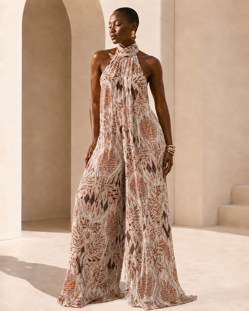 Solana Jumpsuit- Terracotta Mosaic